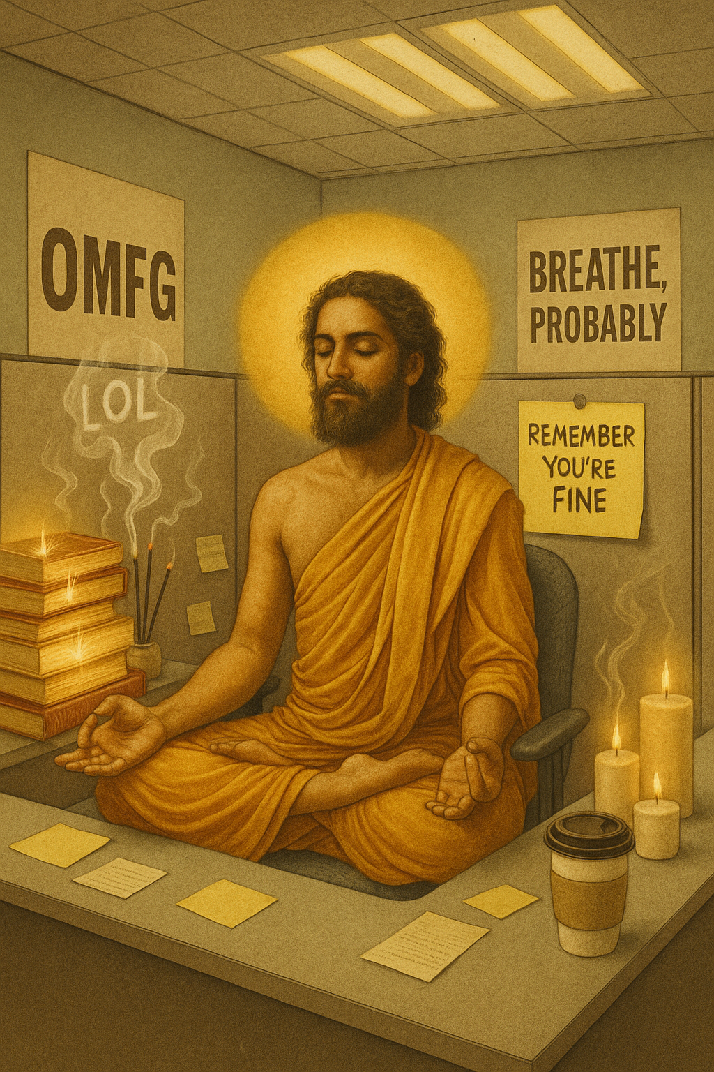 Surreal collage illustration for 'You’re Already Enlightened, Dumbass' — Foul-Mouth Philosopher